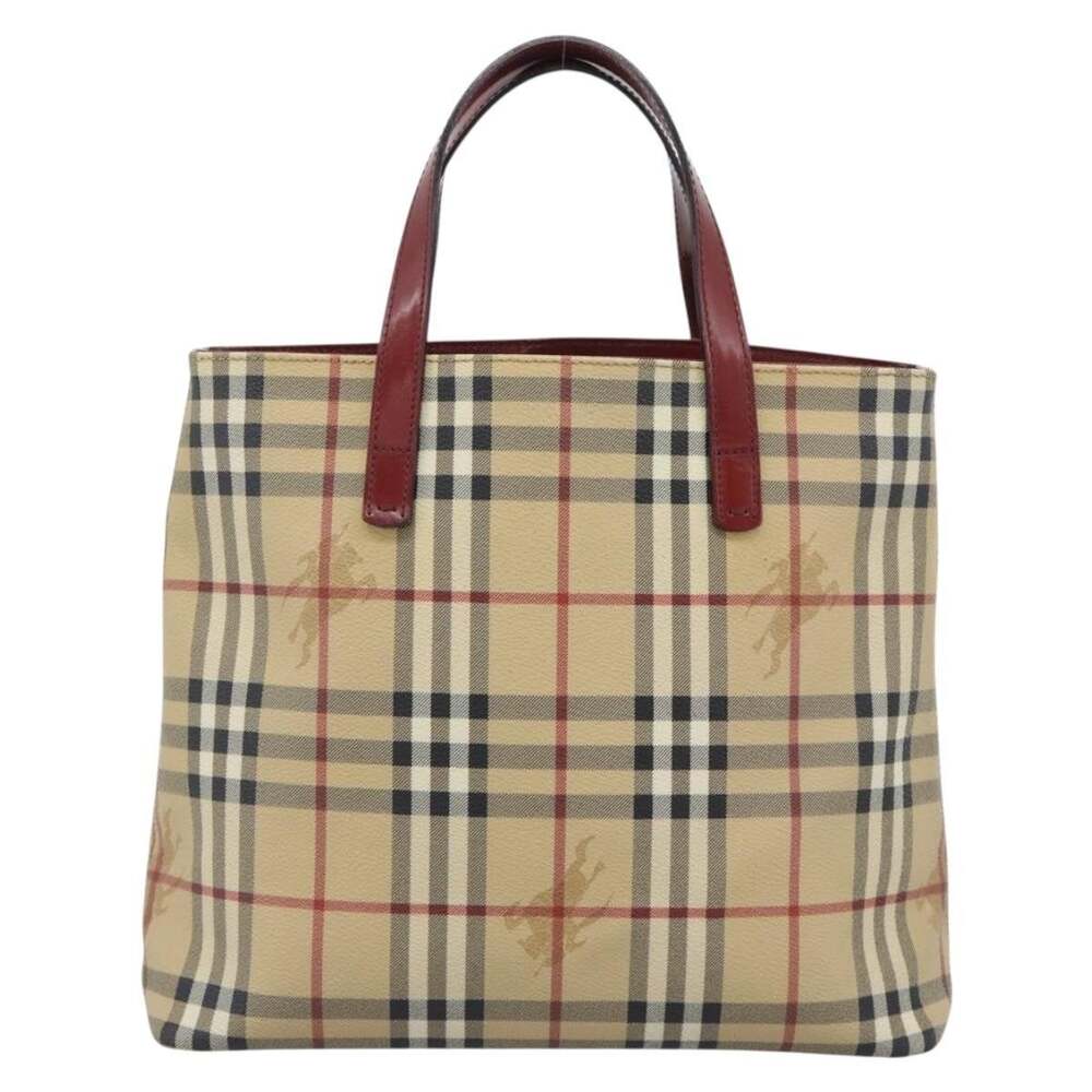 Burberry Nova Check Coated Canvas Handbag Beige